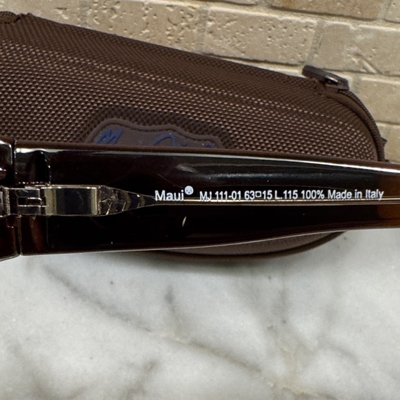 Maui Jim Palms Super Thin Glass Chocolate Polarized Wrap Sunglasses with Case - Picture 6 of 16